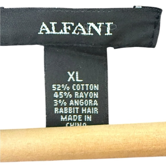 Alfani Black Cardigan Gold buttons Ribbed collar Sleeveless SizeXL Cotton Angora - Picture 4 of 4